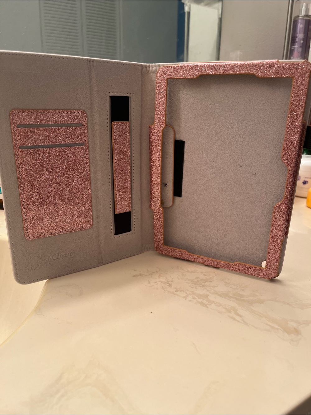 Rose Gold Glitter Tablet Folio Case